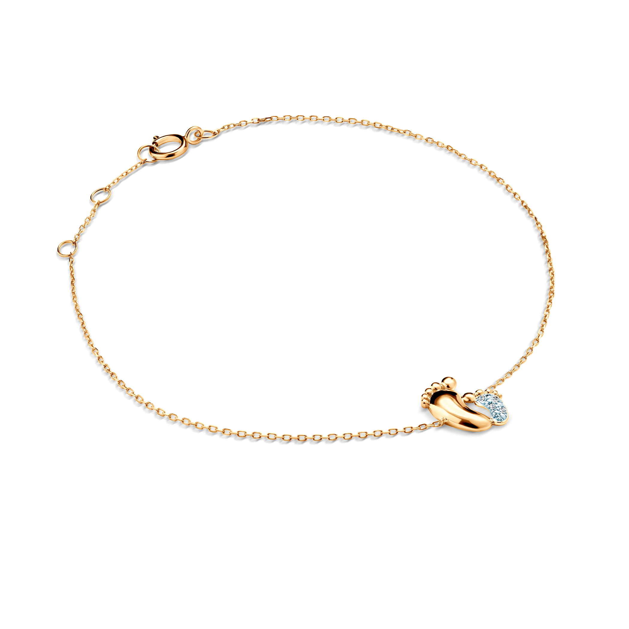 Celebrity karkötő fa arany 585 fehér gyémánttal 0.01ct 18cm