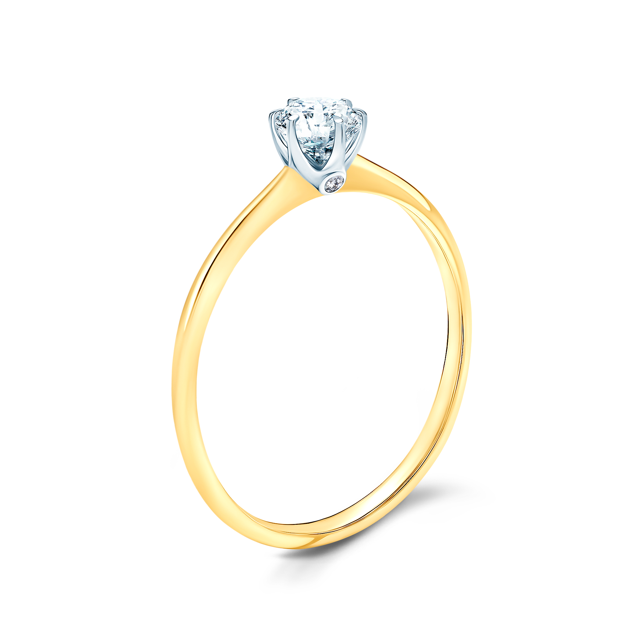 Verlobungsring The Journey: zweifarbiges Gold, Diamant