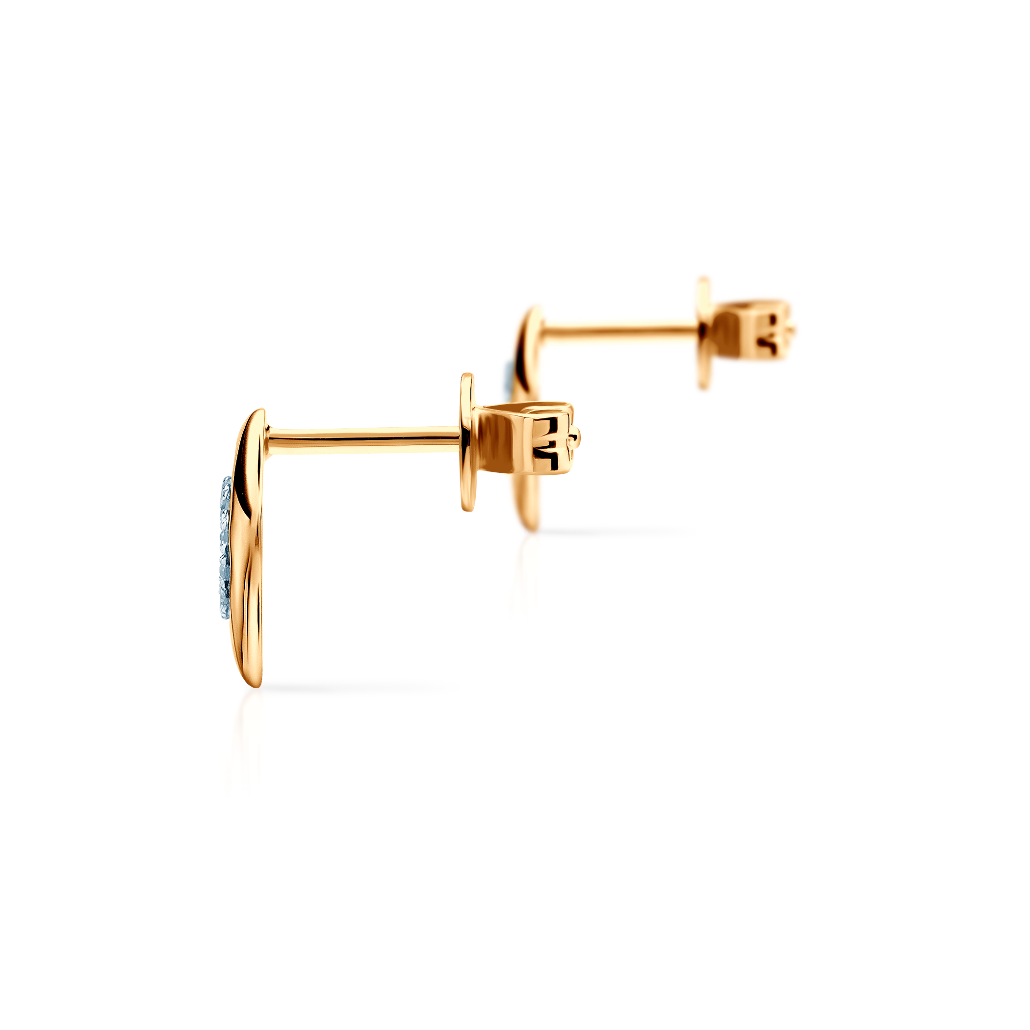 SAVICKI square earrings:  two-tone gold, diamonds - 6