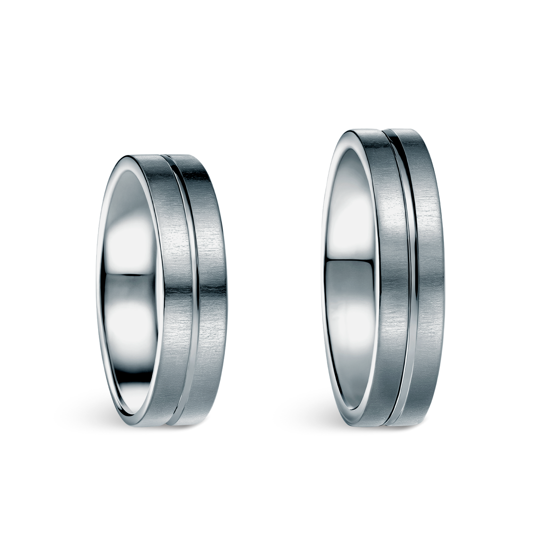 Trauringe: Titan, flach, 5 mm - 3