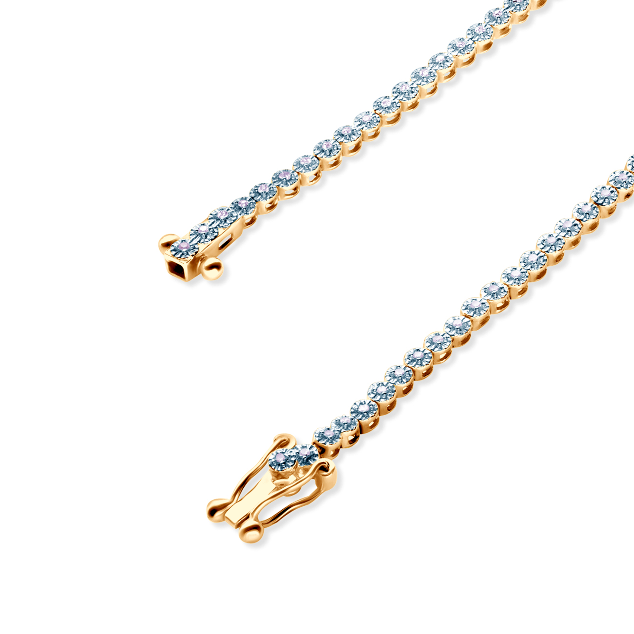Gold bracelet 585 with white diamond 0.27ct 19cm - 4