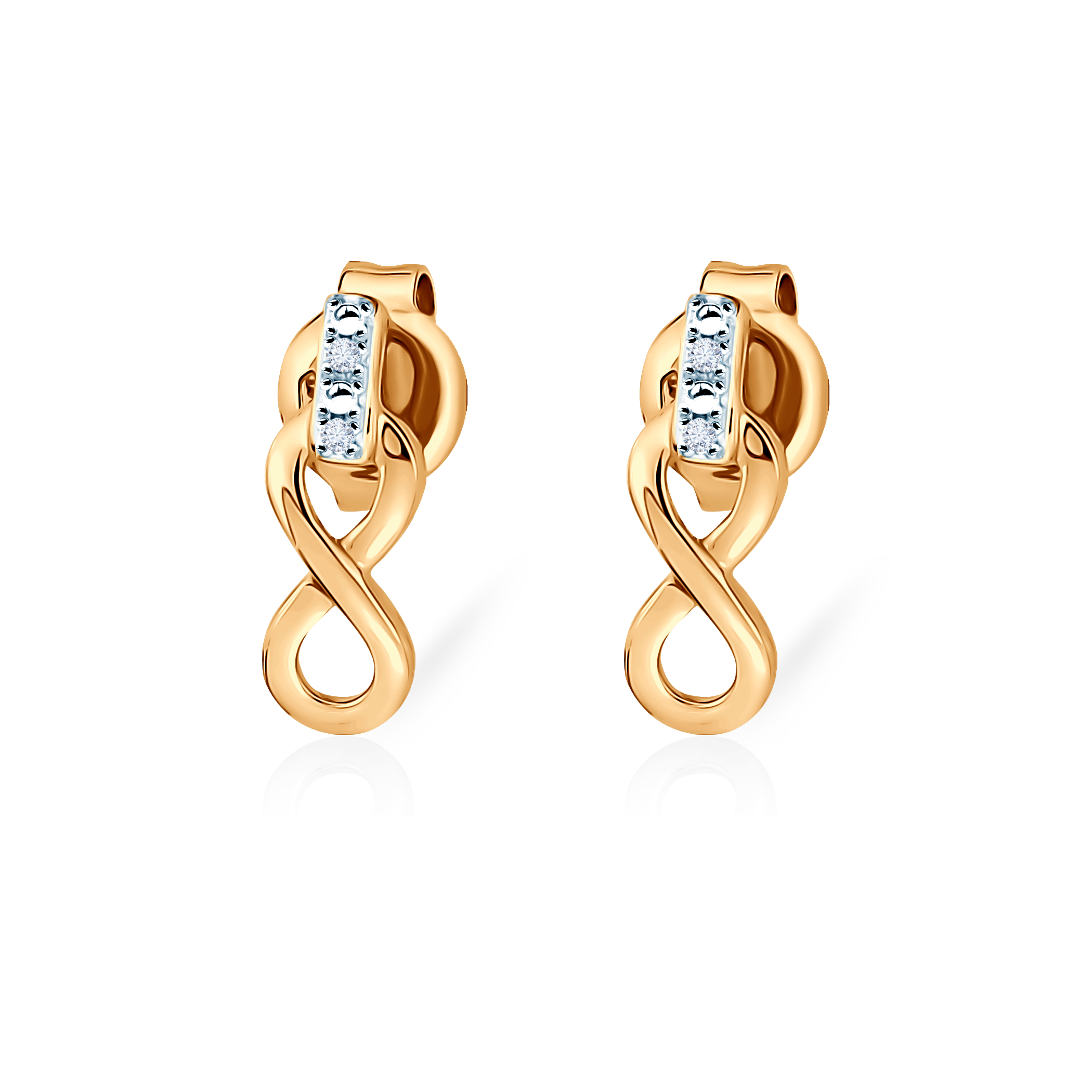 SAVICKI infinity earrings: gold, diamonds - 4
