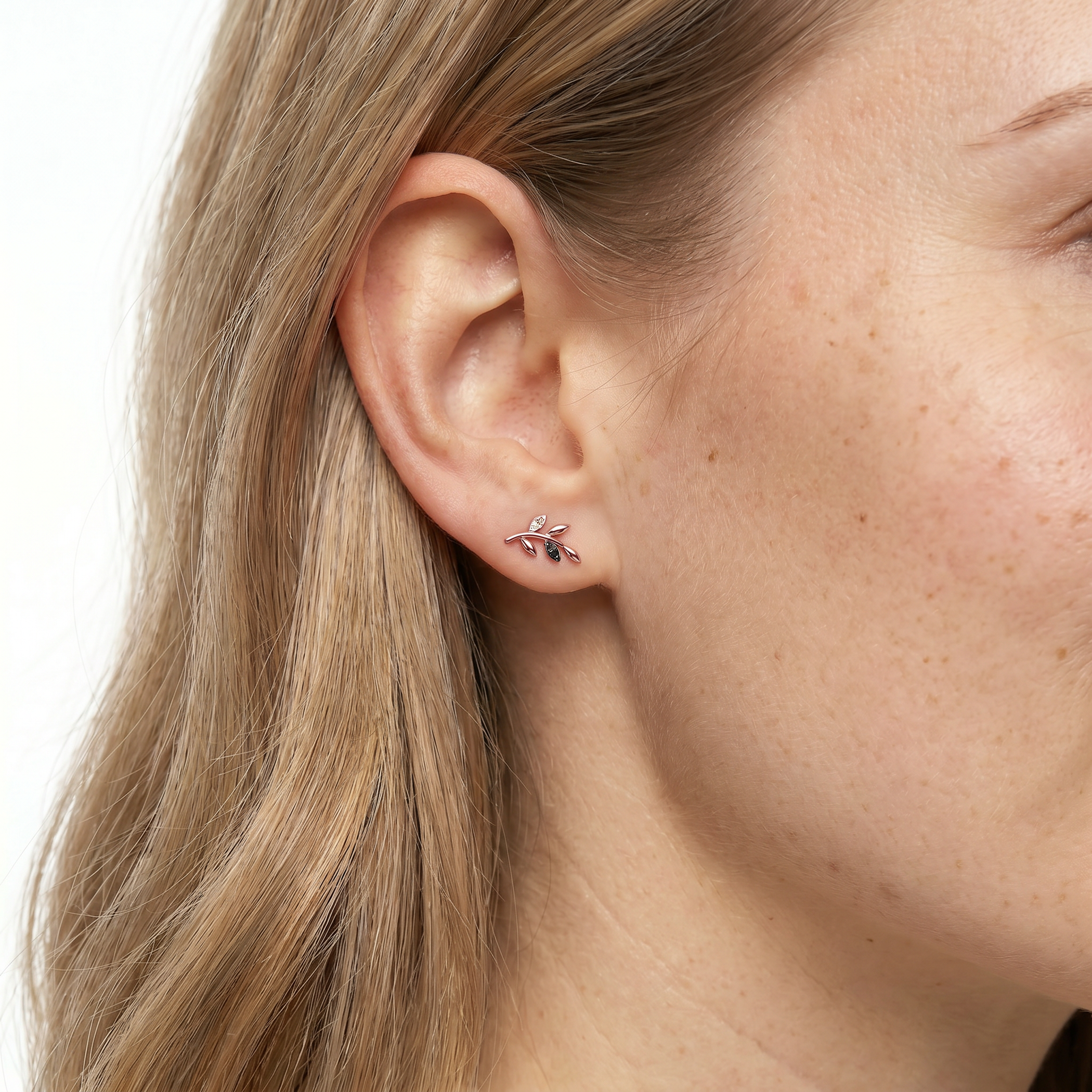 SAVICKI earrings: rose gold, black diamonds - 3