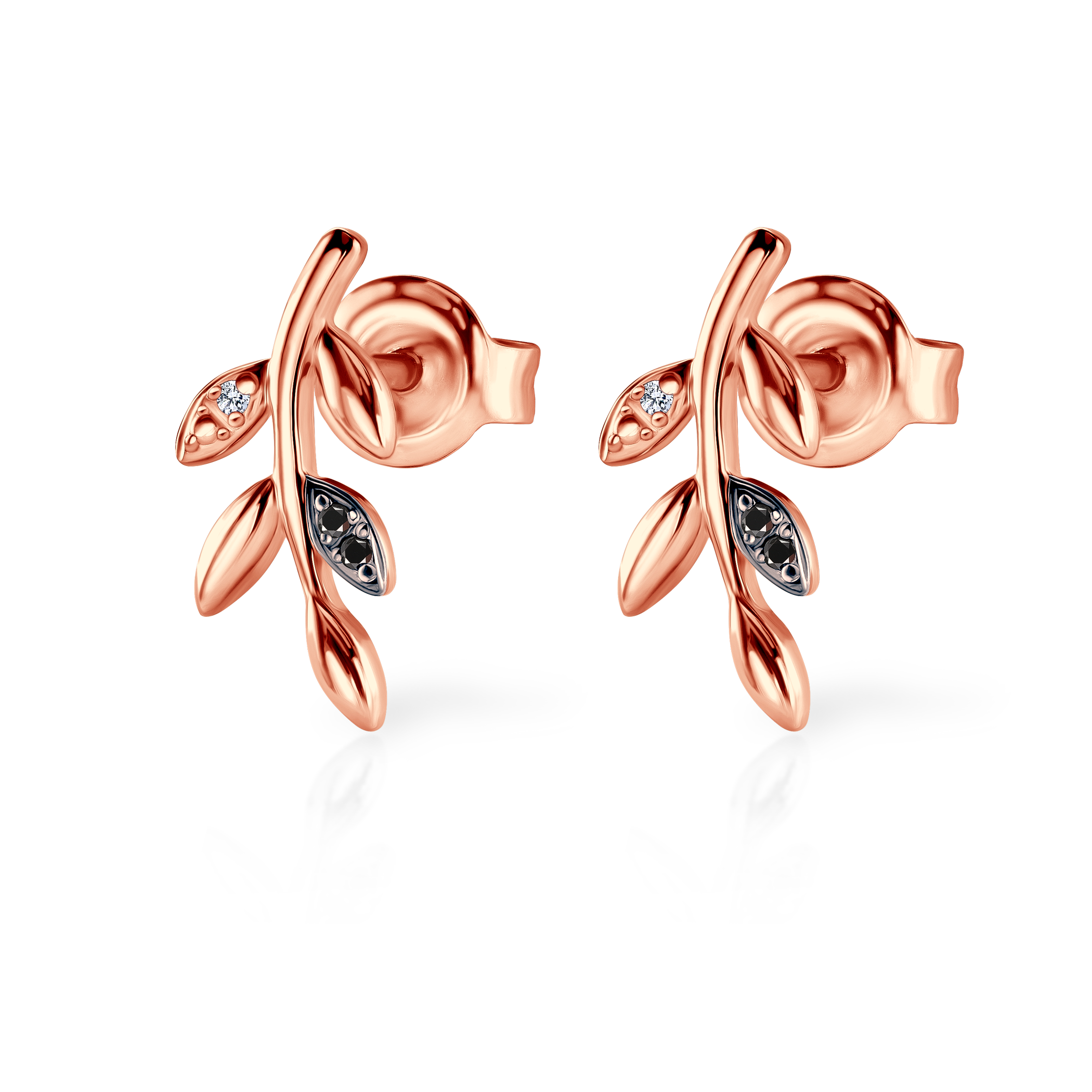SAVICKI earrings: rose gold, black diamonds - 4