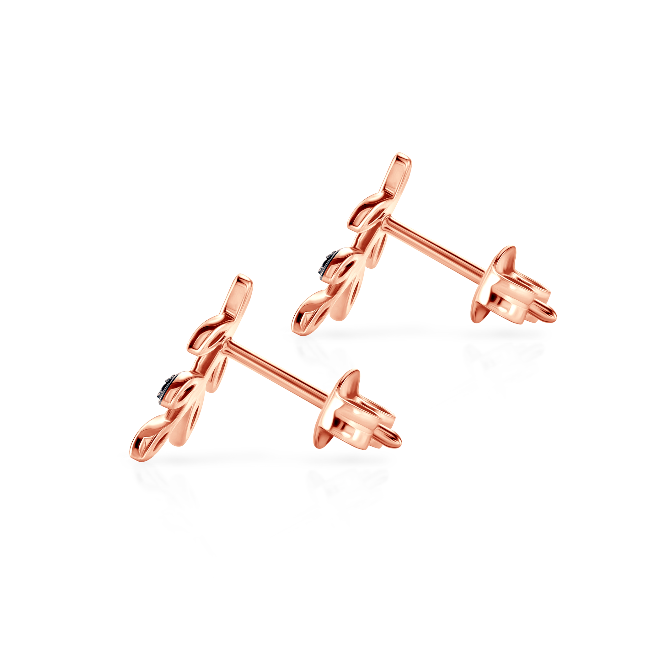 SAVICKI earrings: rose gold, black diamonds - 6