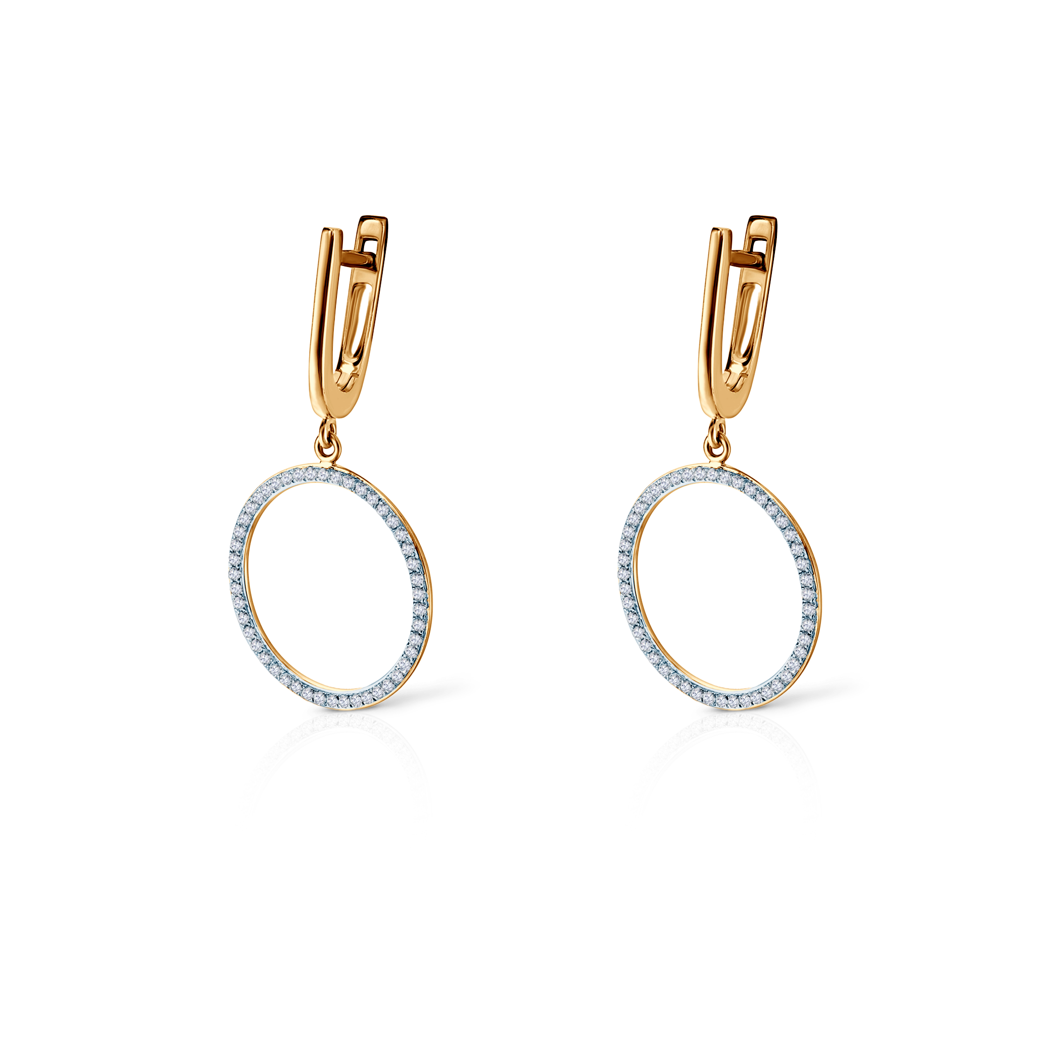 Savicki earrings: two-tone gold, diamonds - 4
