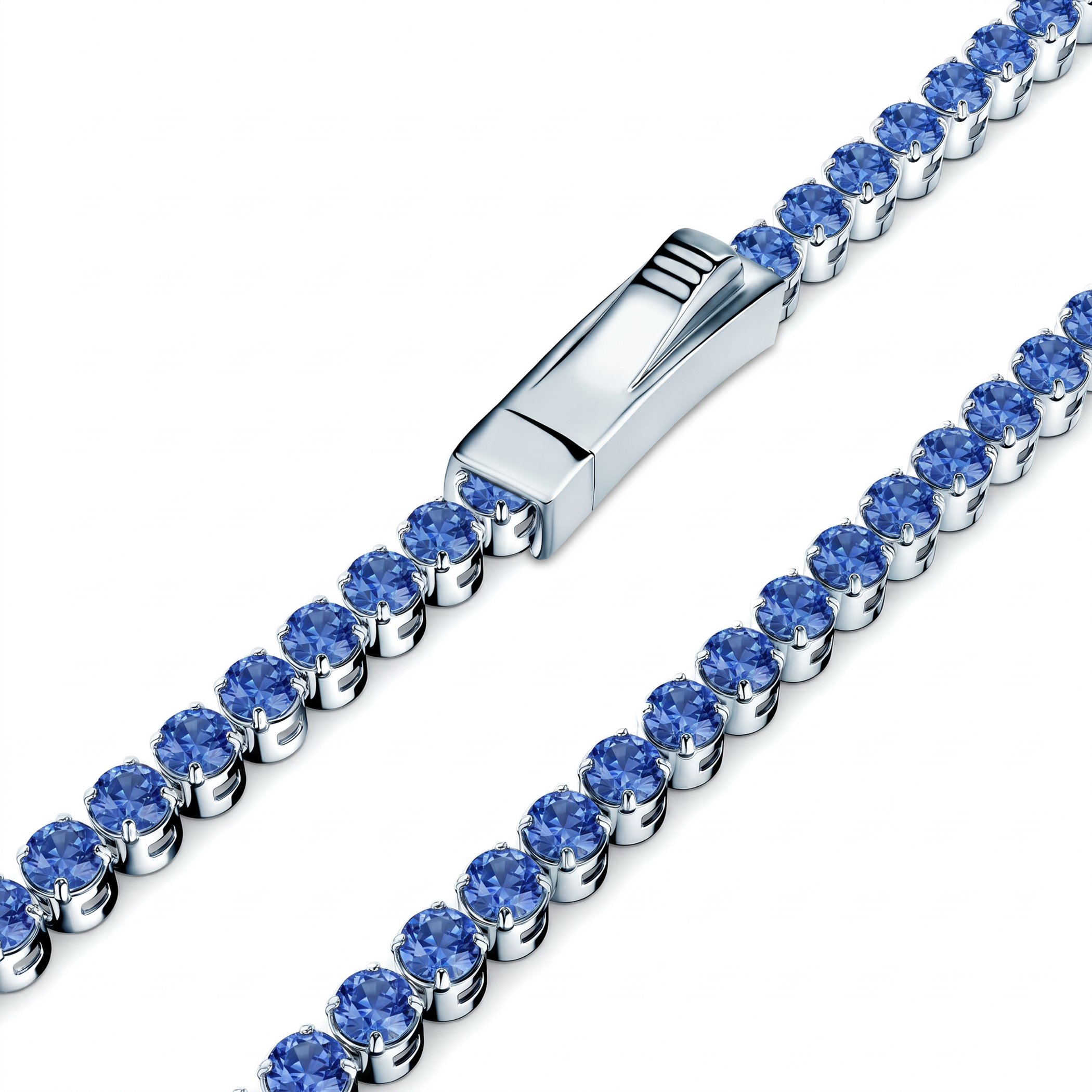 Brățară tennis din aur alb 585 cu zirconii cubice 2,1 mm 18 cm - 4