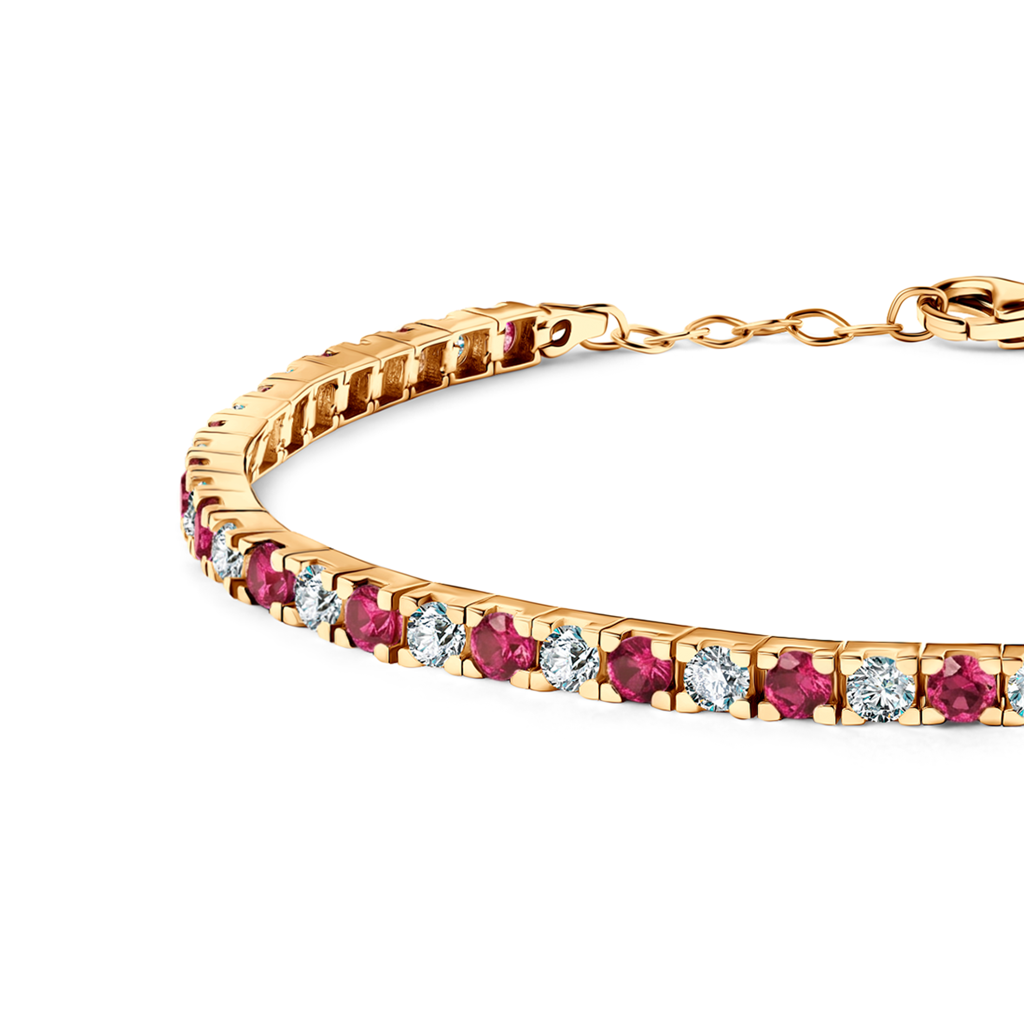Tennis bracelet gold 585 with cubic zirconia 2,6mm 19cm - 4