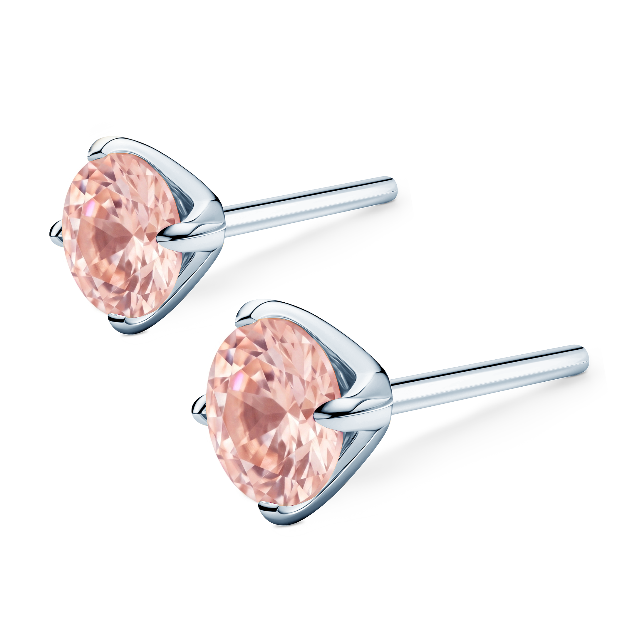 The Light earrings: white gold, pink lab-grown diamonds - 4