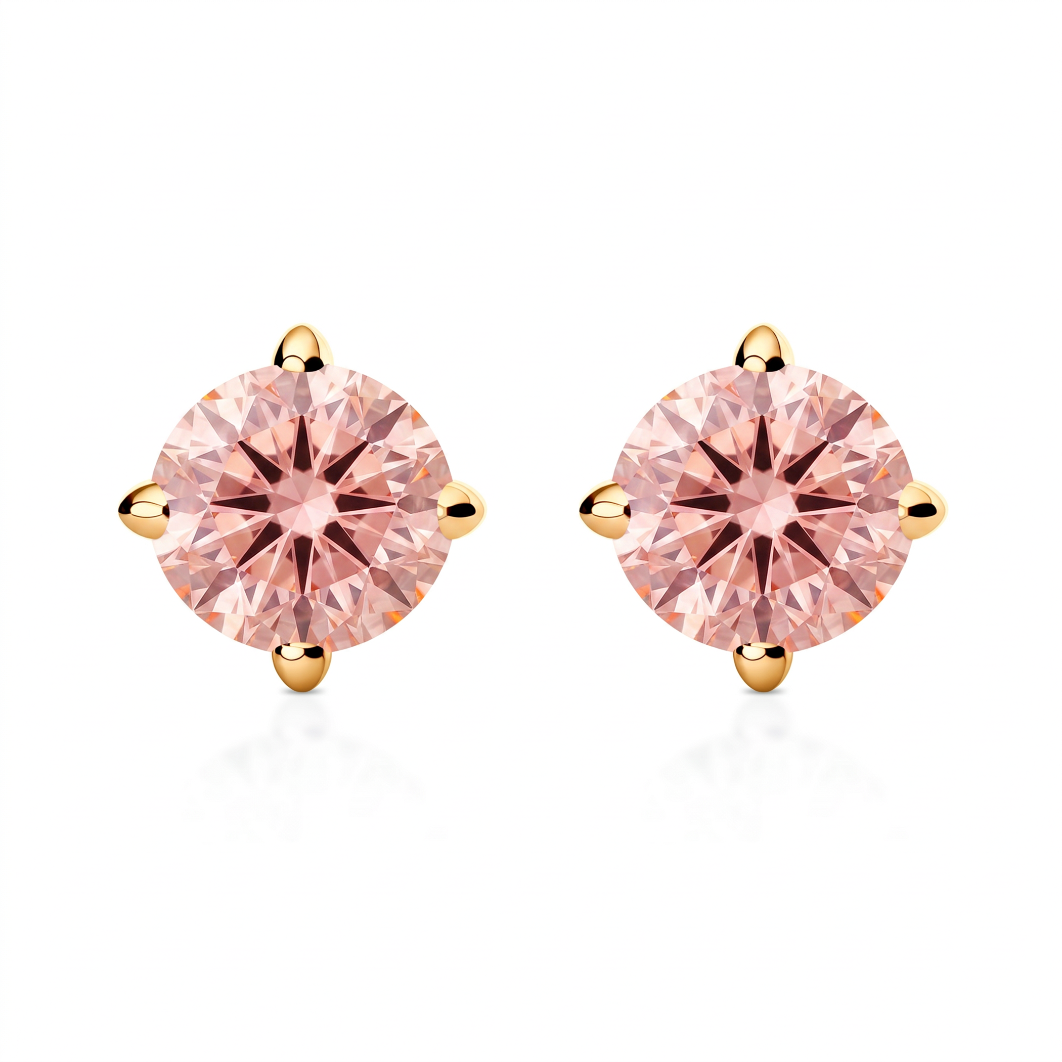 The Light earrings: gold, pink lab-grown diamonds