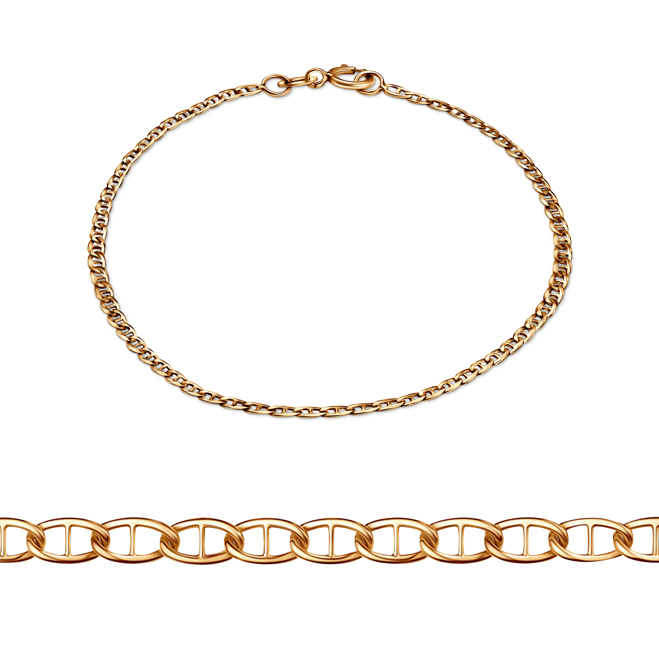 Bransoletka Łańcuszkowa gucci marina złota 585 4mm 20cm