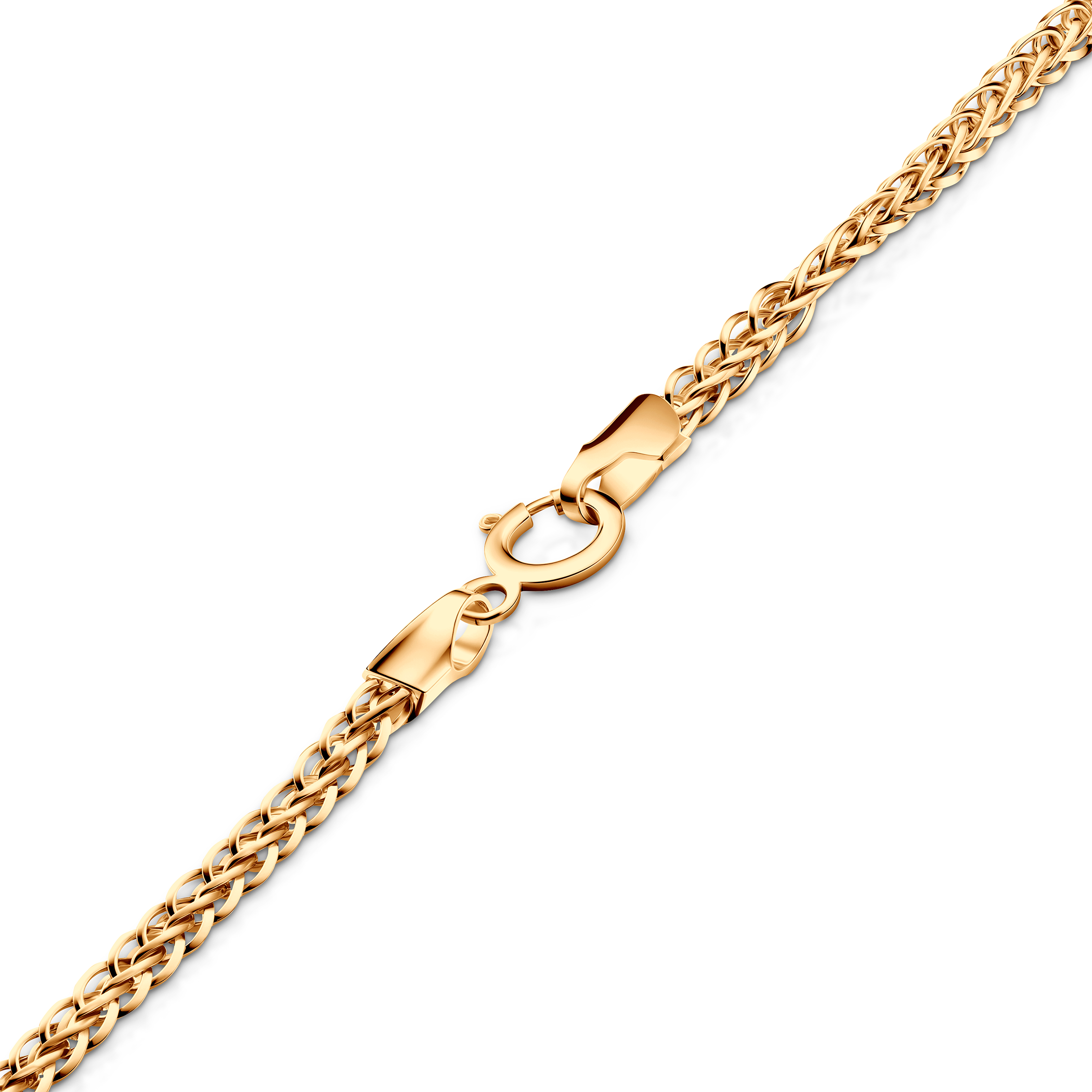Bransoletka Łańcuszkowa lisi ogon z biało-żółtego złota 585 0,7mm 18cm - 4