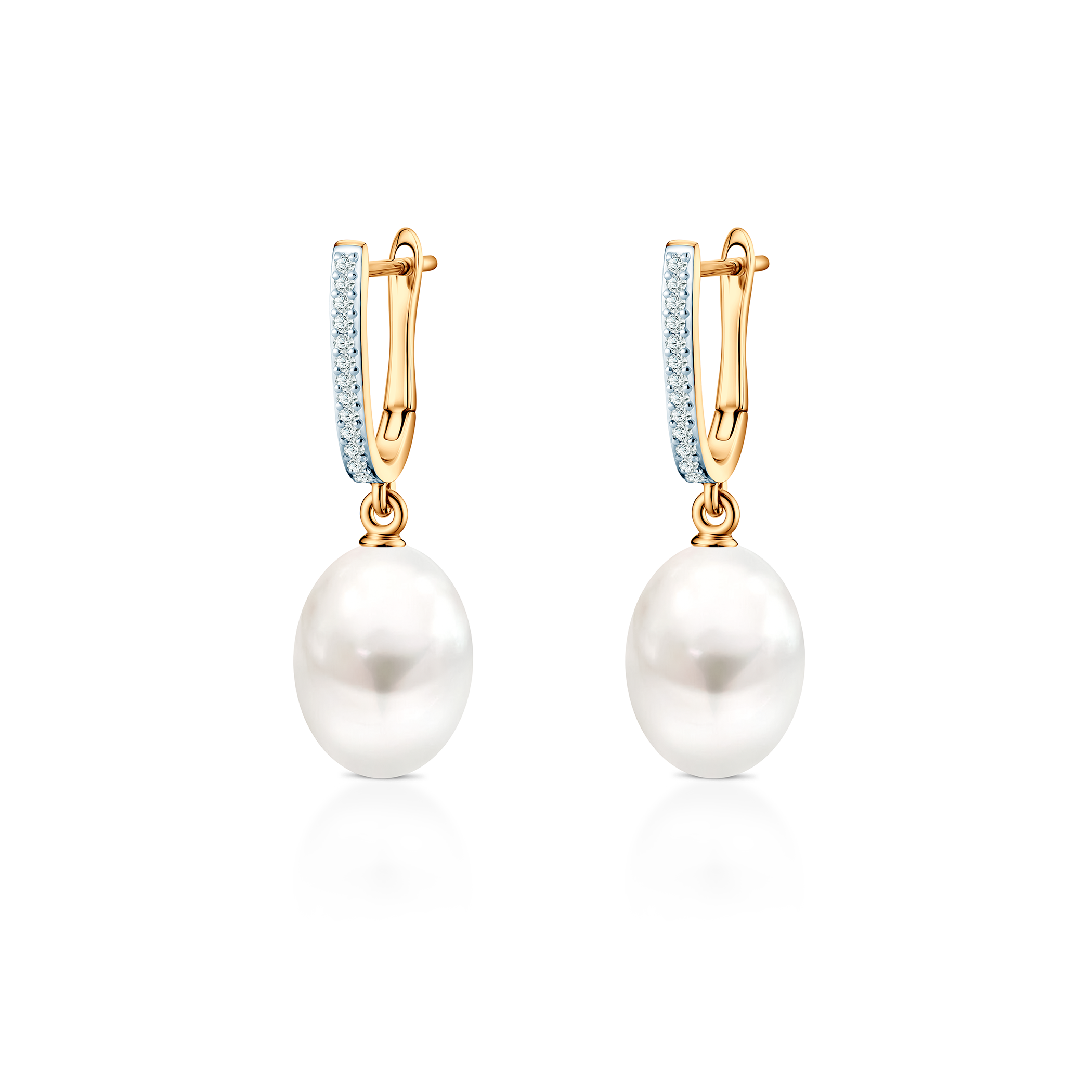 SAVICKI earrings: gold, pearl, diamonds - 4