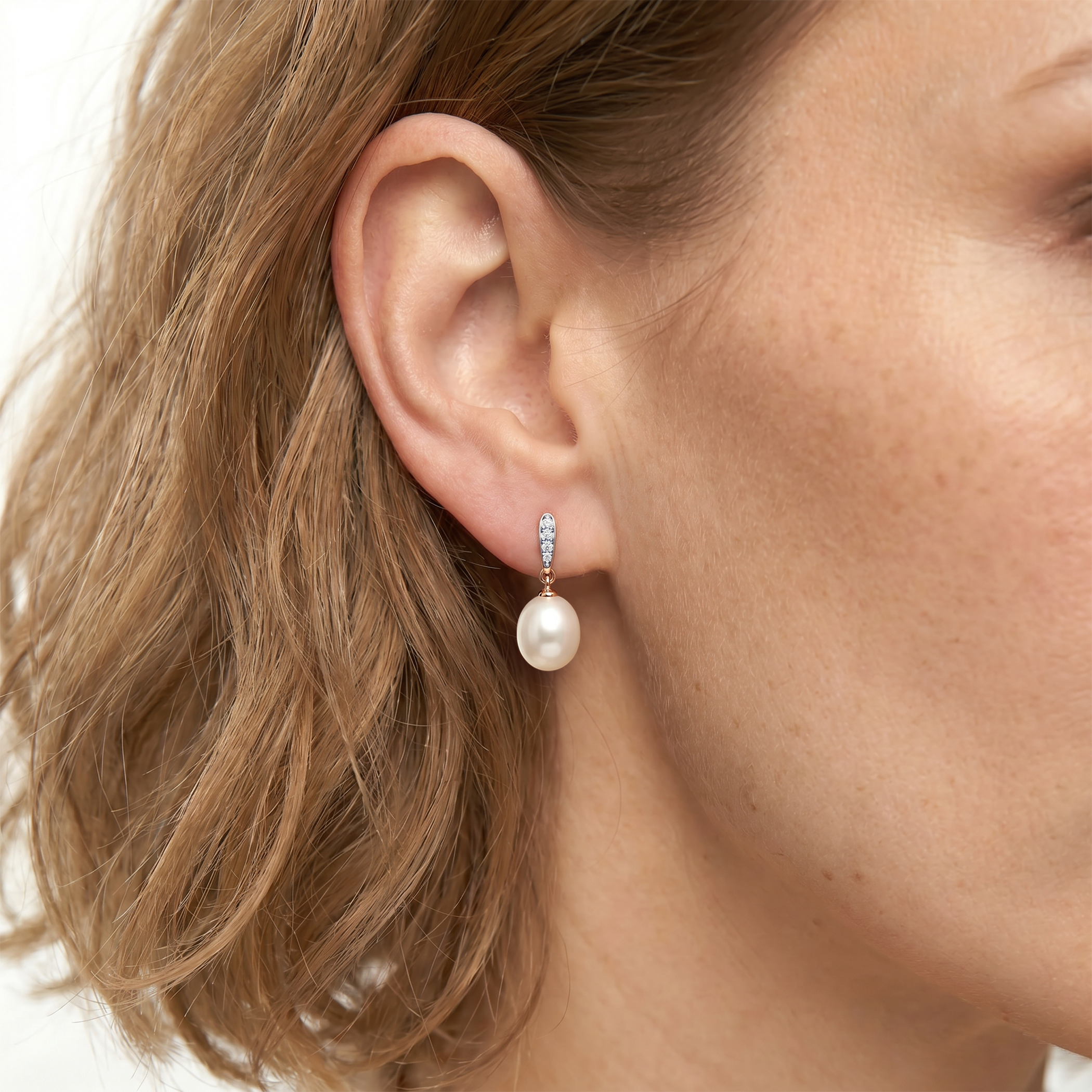 SAVICKI earrings: gold, pearl, diamonds - 3