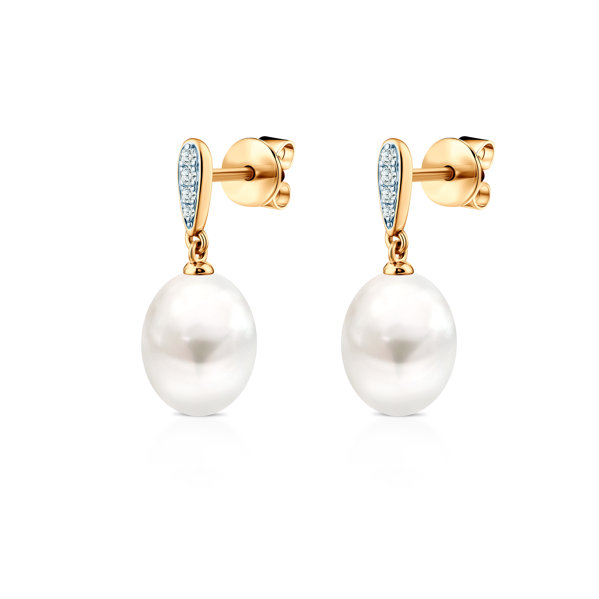 SAVICKI earrings: gold, pearl, diamonds - 4