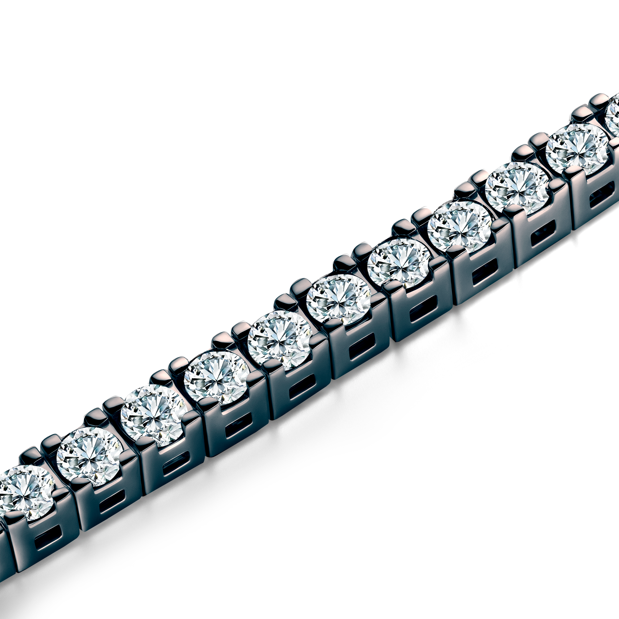Bransoletka tenisowa czarne srebro z białymi moissanitami 2,2mm 19cm - 4