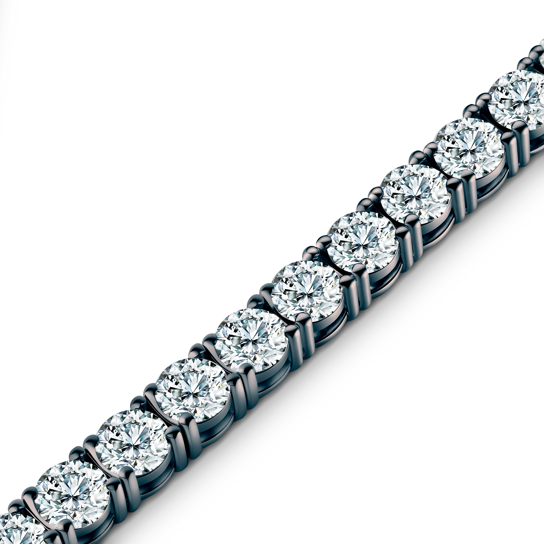 Bransoletka tenisowa czarne srebro z białymi moissanitami 4,1mm 19cm - 4
