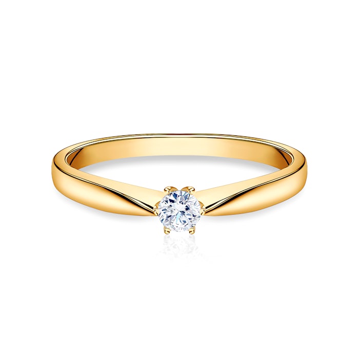 Zásnubný prsteň SAVICKI: žlté zlato, diamant