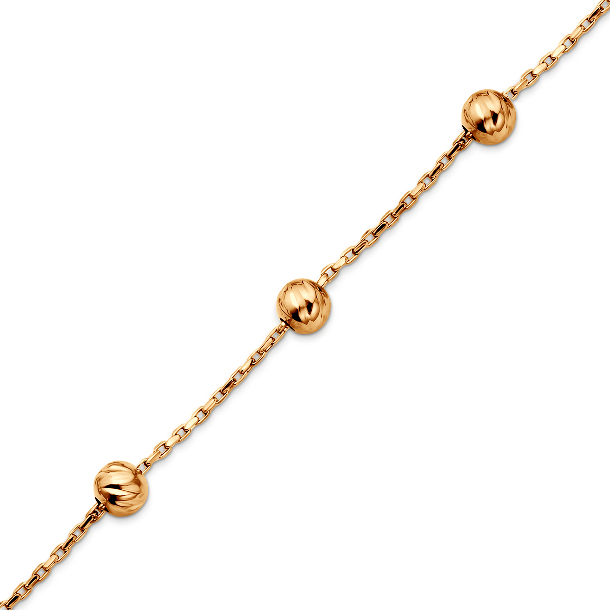 Bransoletka na nogę diamentowane kulki złota 22+3cm - 4
