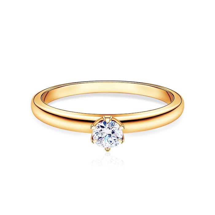 Zásnubný prsteň SAVICKI: žlté zlato, diamant