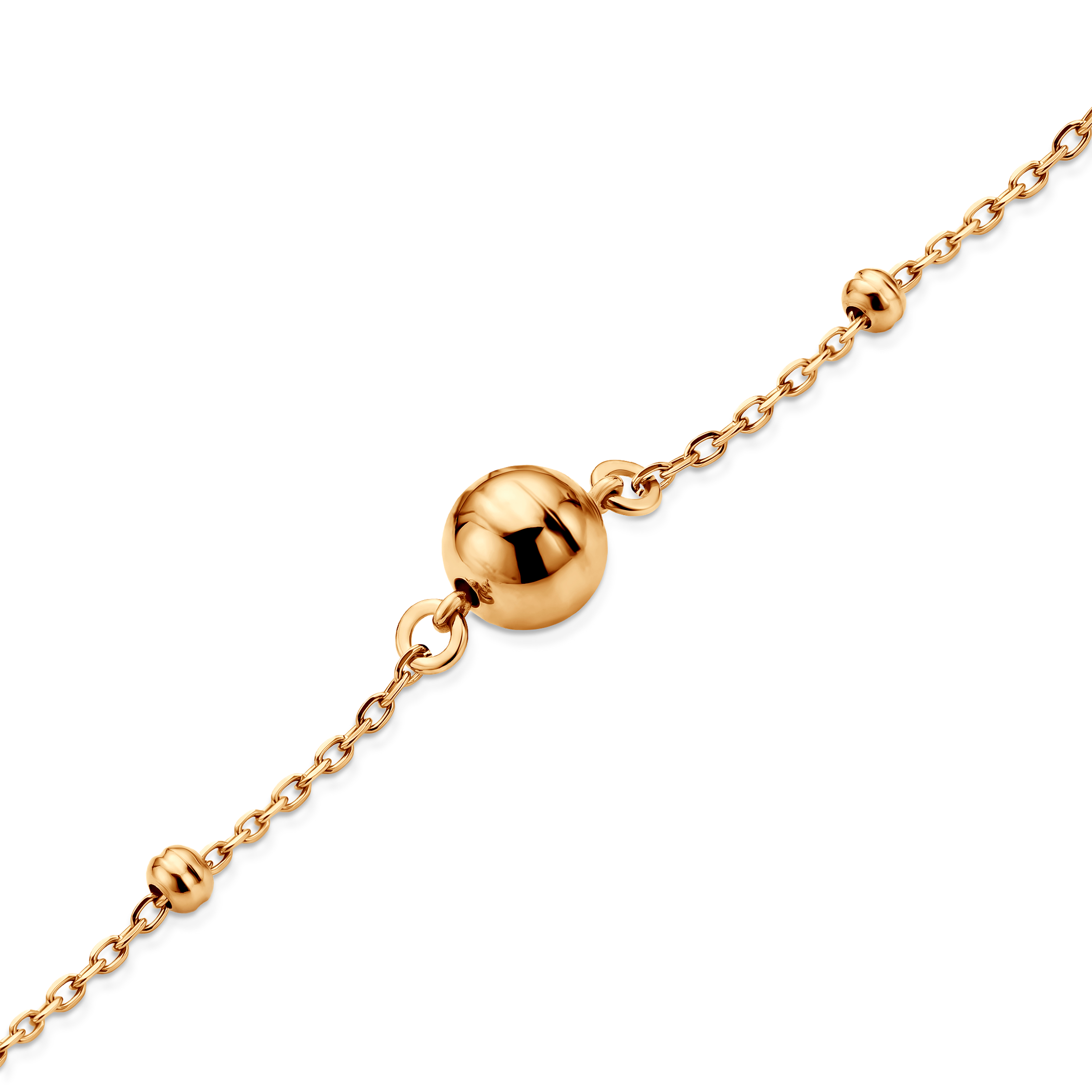 Bransoletka na nogę duże i małe diamentowane kulki złota 22+3cm - 4