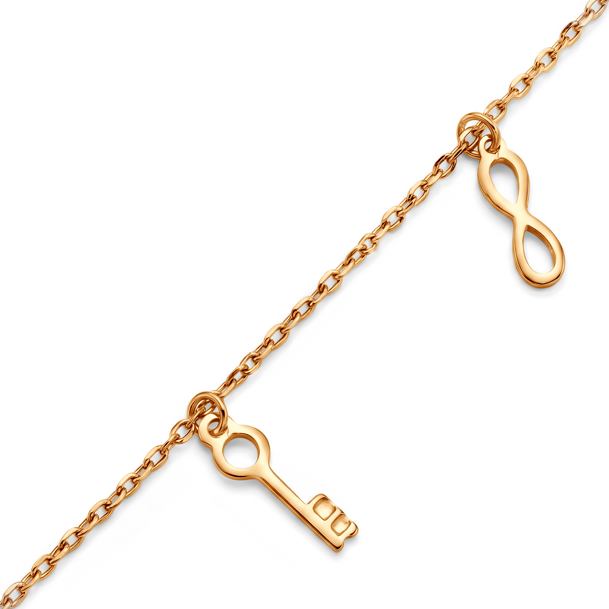 Bransoletka na nogę Łańcuszkowa wieloelementowa złota 22+3cm - 4