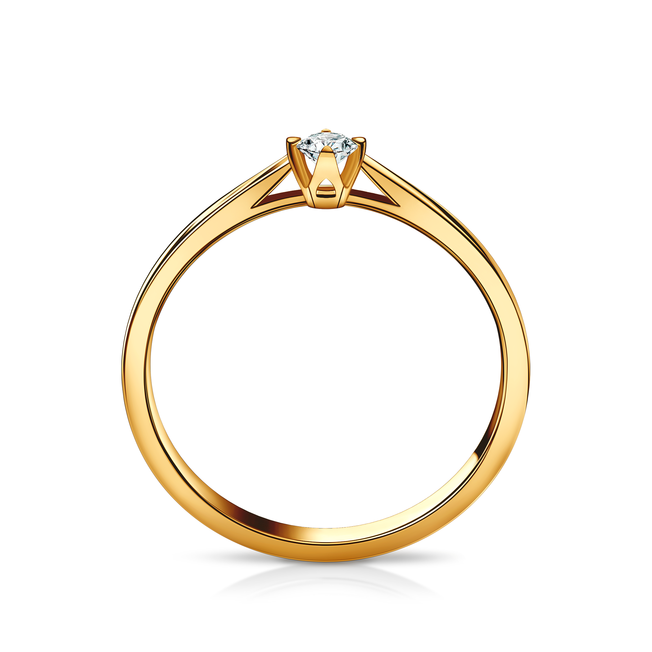 Pierścionek zaręczynowy SAVICKI: złoty, diament - 3