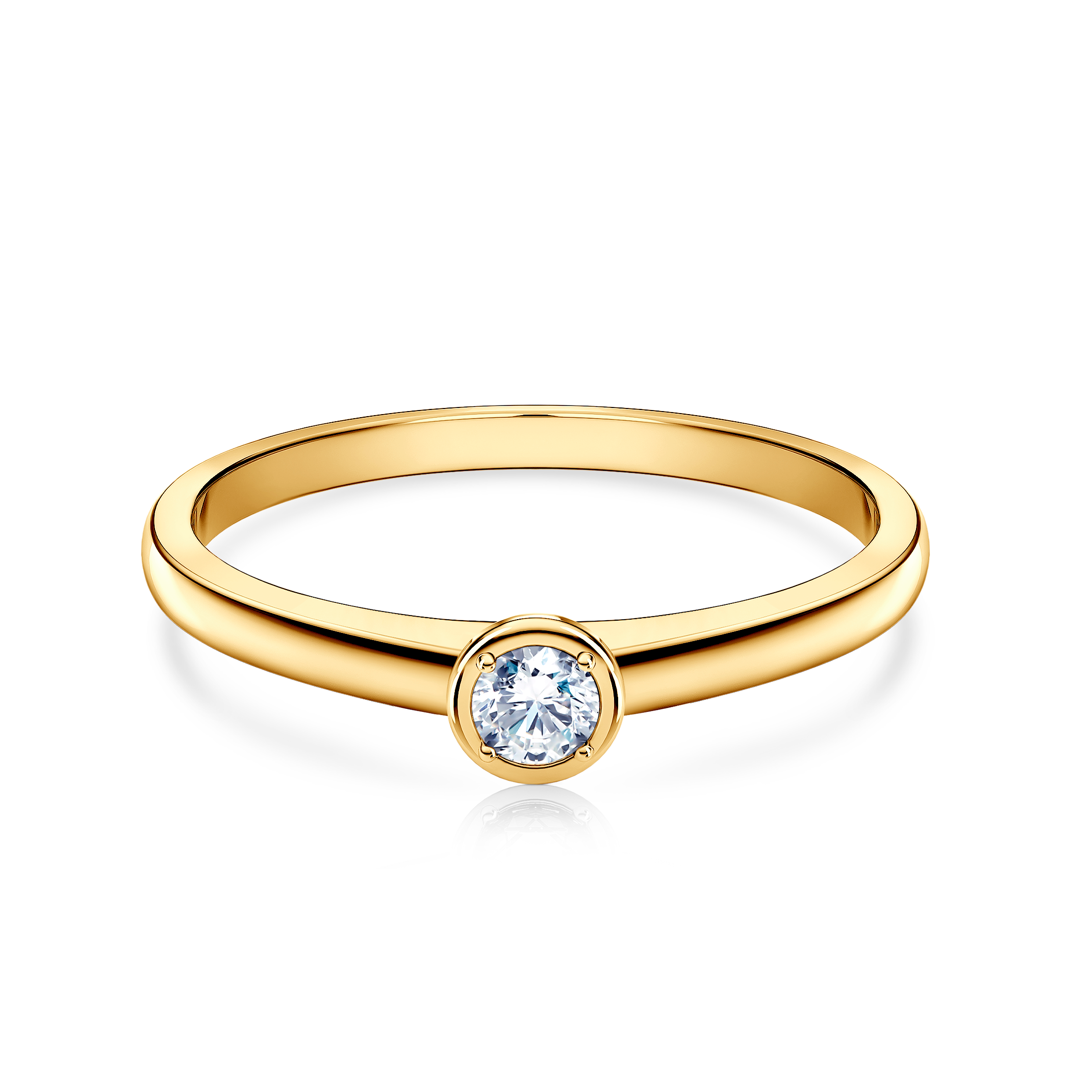 Zásnubný prsteň SAVICKI: žlté zlato, diamant