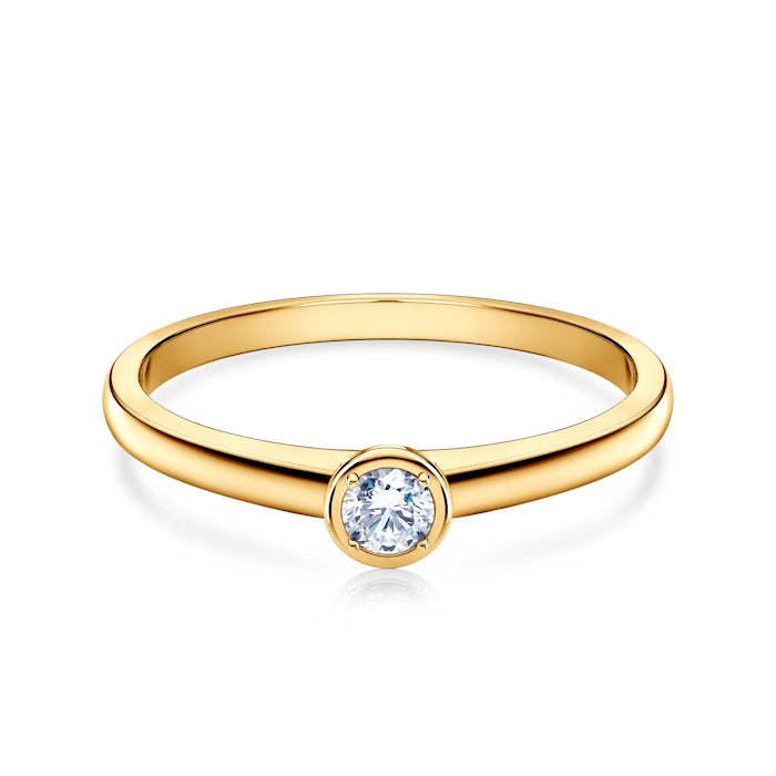 Zásnubný prsteň SAVICKI: žlté zlato, diamant