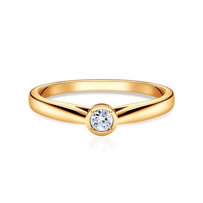 Pierścionek zaręczynowy SAVICIKI: złoty, diament