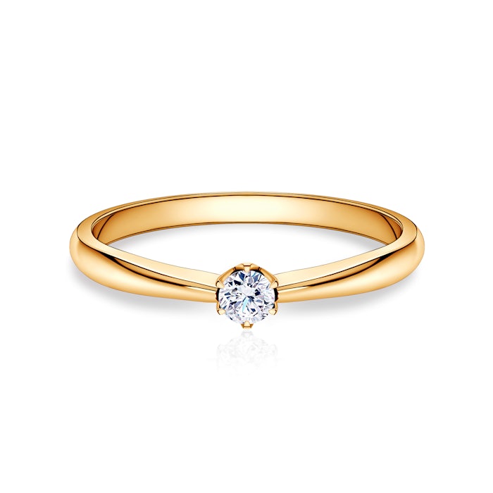 Zásnubný prsteň SAVICKI: žlté zlato, diamant