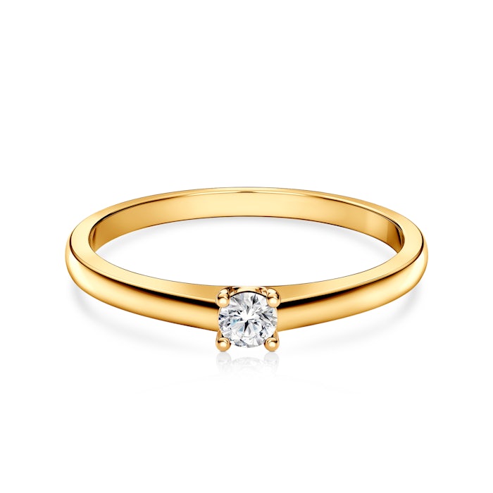 Zásnubný prsteň SAVICKI: žlté zlato, diamant