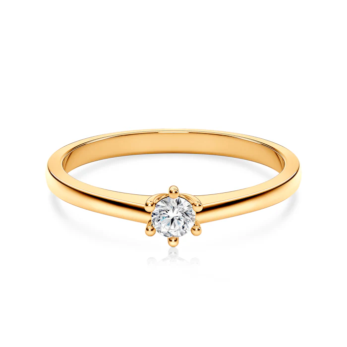 Zásnubný prsteň SAVICKI: žlté zlato, diamant