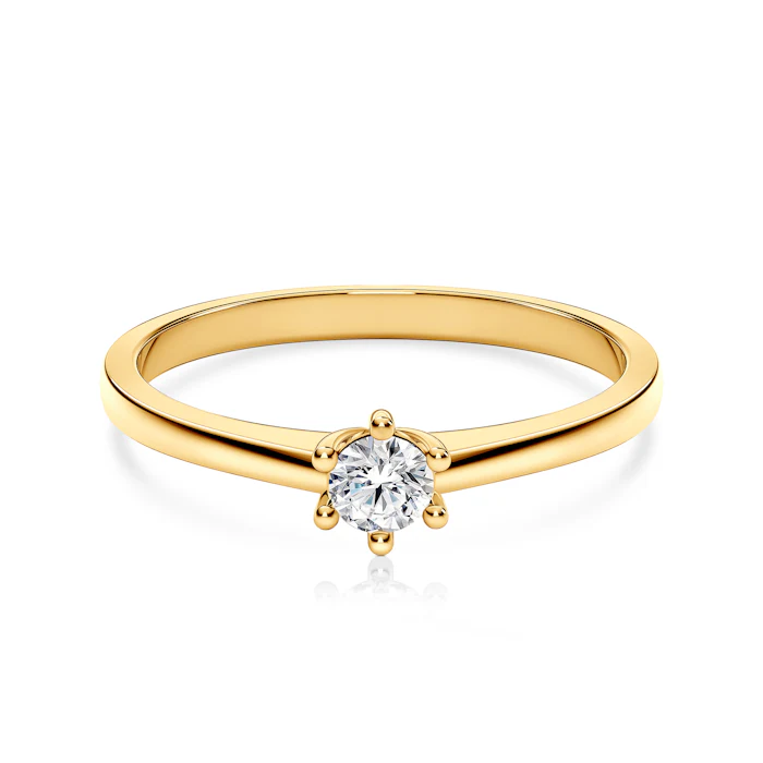 Zásnubný prsteň SAVICKI: žlté zlato, diamant