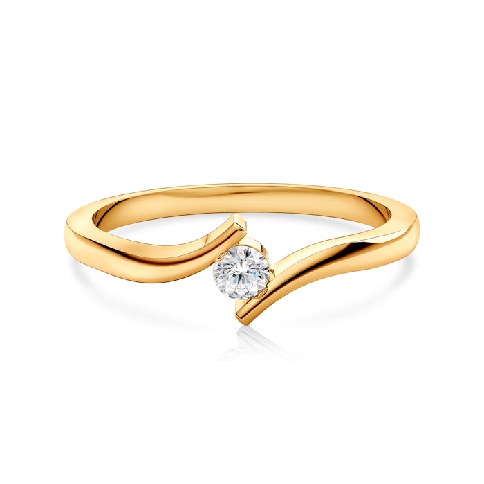 Pierścionek zaręczynowy SAVICKI: złoty, diament