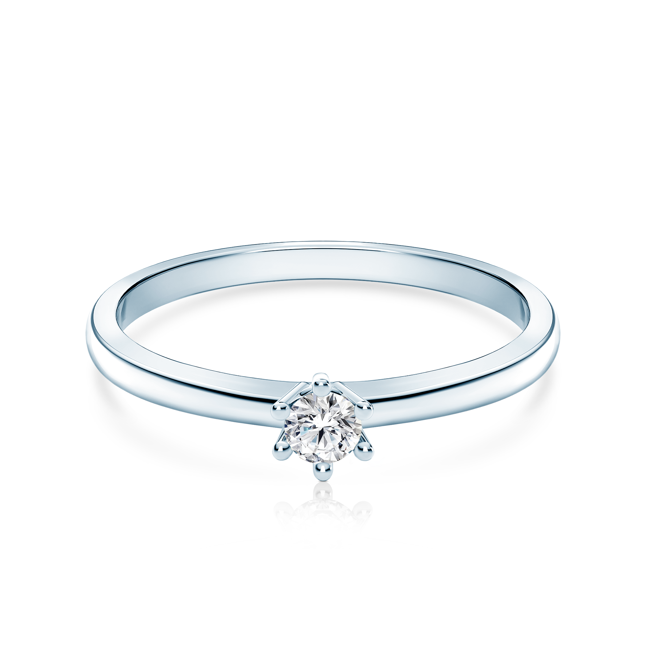 Pierścionek zaręczynowy SAVICKI: białe złoto, diament