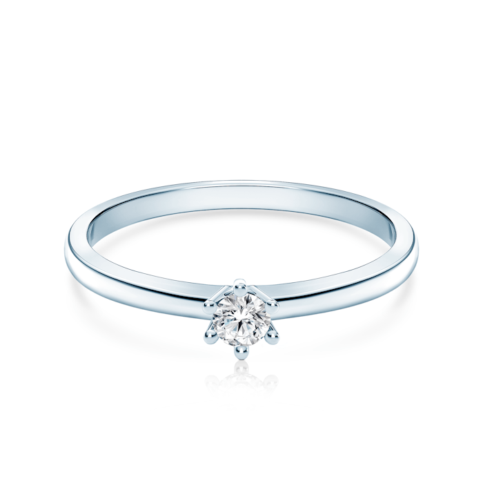 Pierścionek zaręczynowy SAVICKI: białe złoto, diament