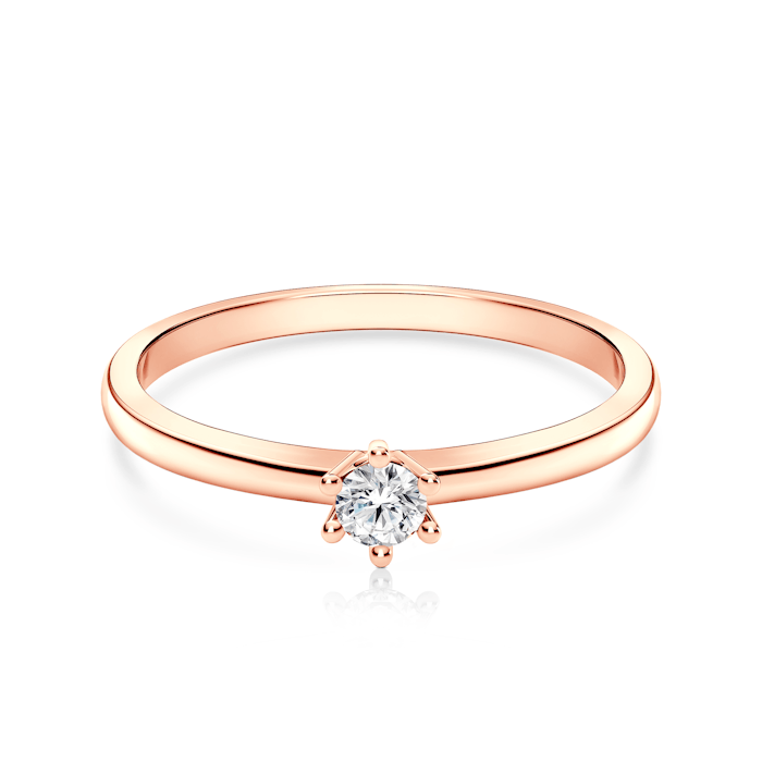 Zásnubný prsteň SAVICKI: ružové zlato, diament