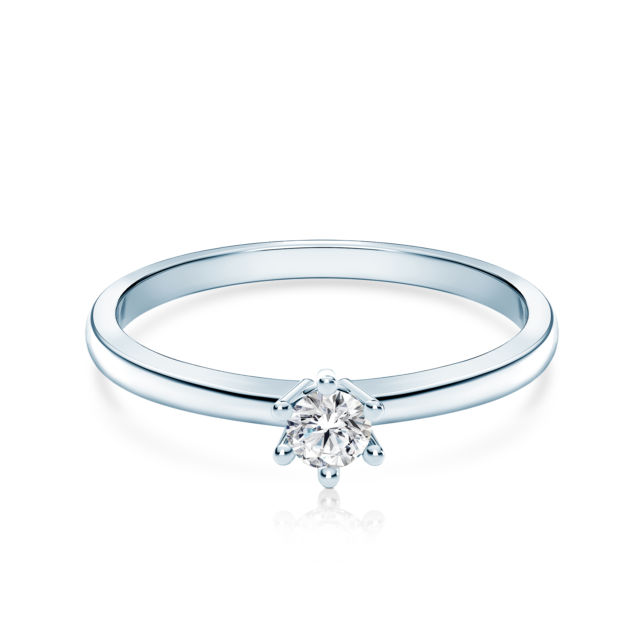 Pierścionek zaręczynowy SAVICKI: białe złoto, diament