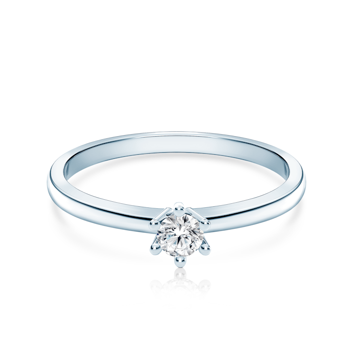 Pierścionek zaręczynowy SAVICKI: białe złoto, diament