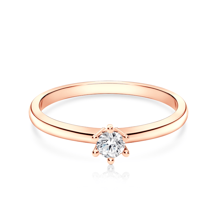 Zásnubný prsteň SAVICKI: ružové zlato, diament
