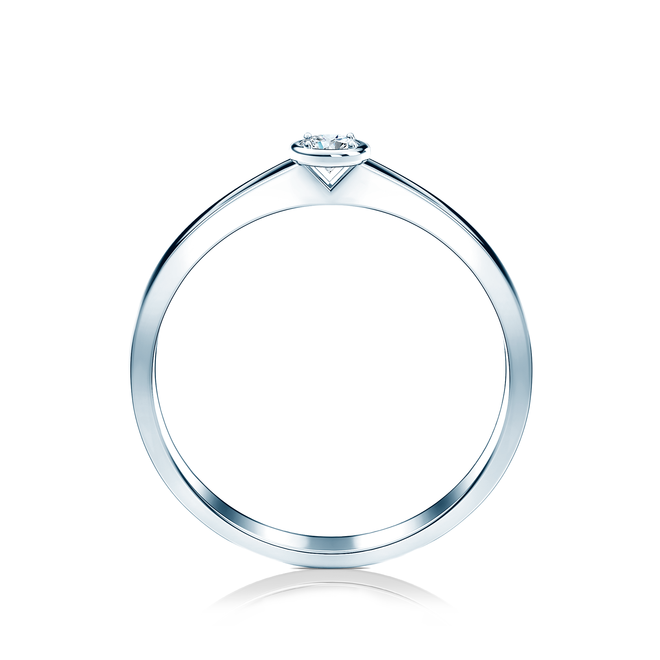 Pierścionek zaręczynowy SAVICKI: białe złoto, diament - 3