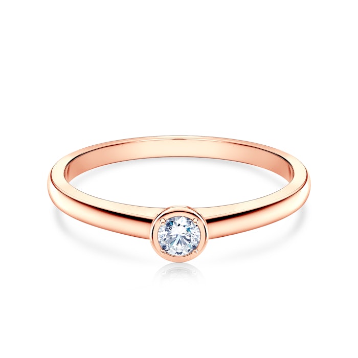 Zásnubný prsteň SAVICKI: ružové zlato, diament