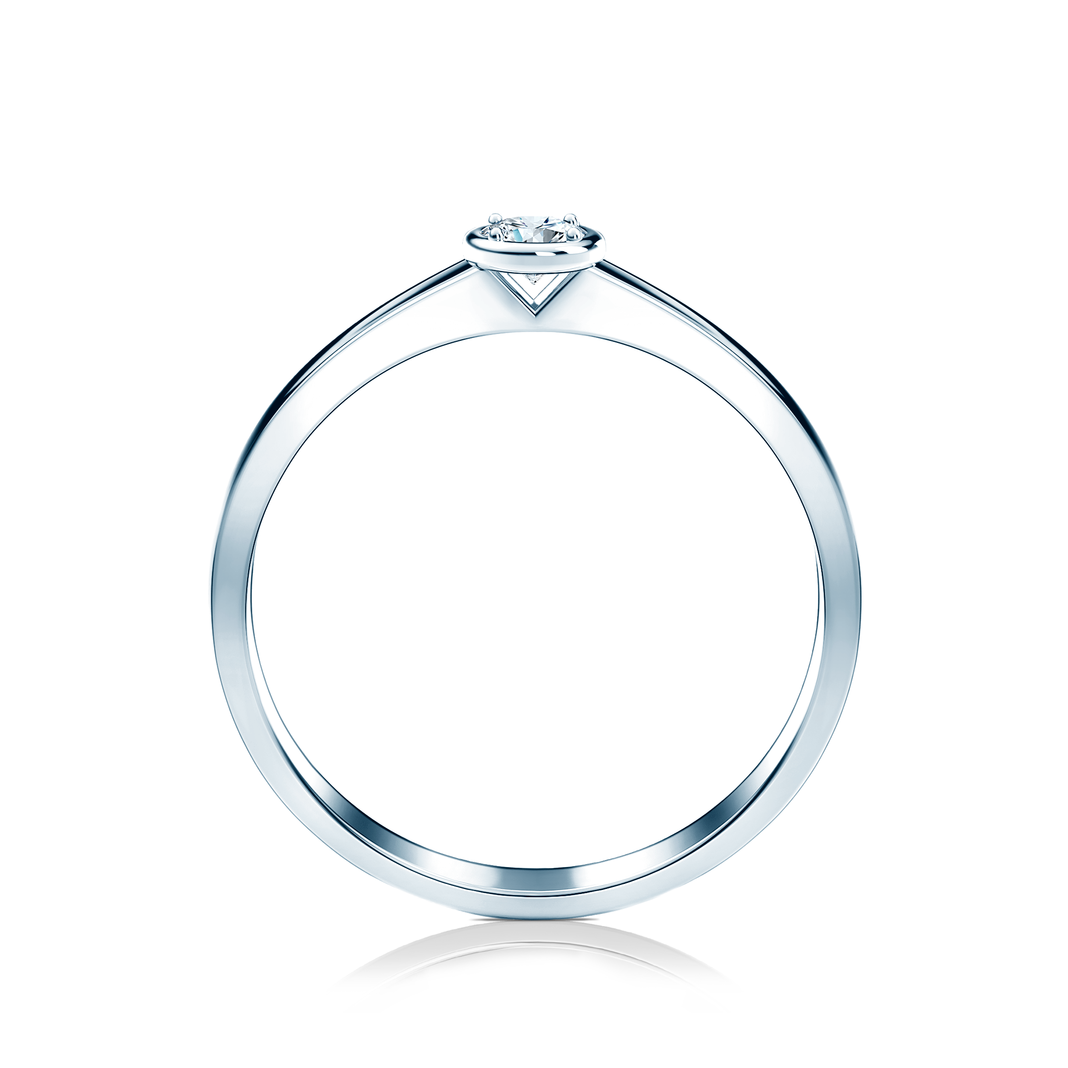 Pierścionek zaręczynowy SAVICKI: białe złoto, diament - 3