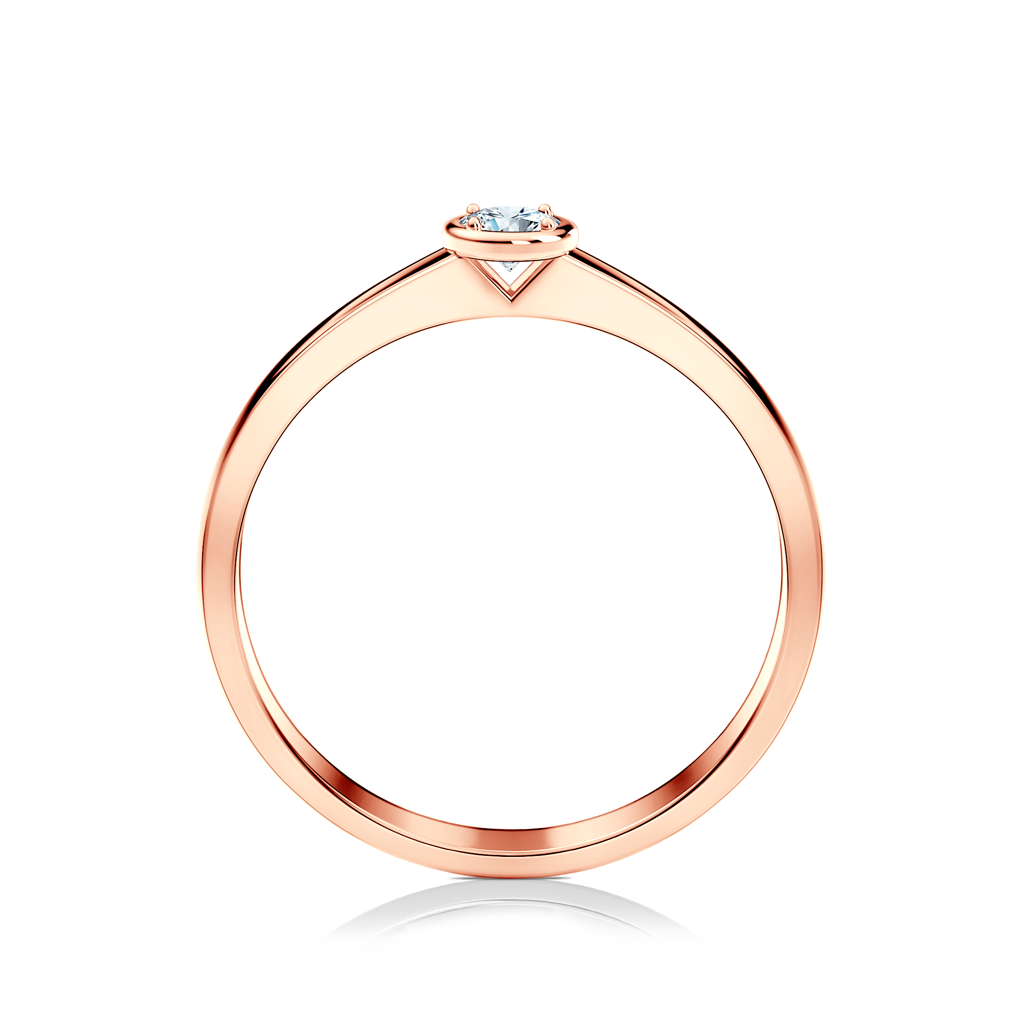 Pierścionek zaręczynowy SAVICKI: różowe złoto, diament - 3