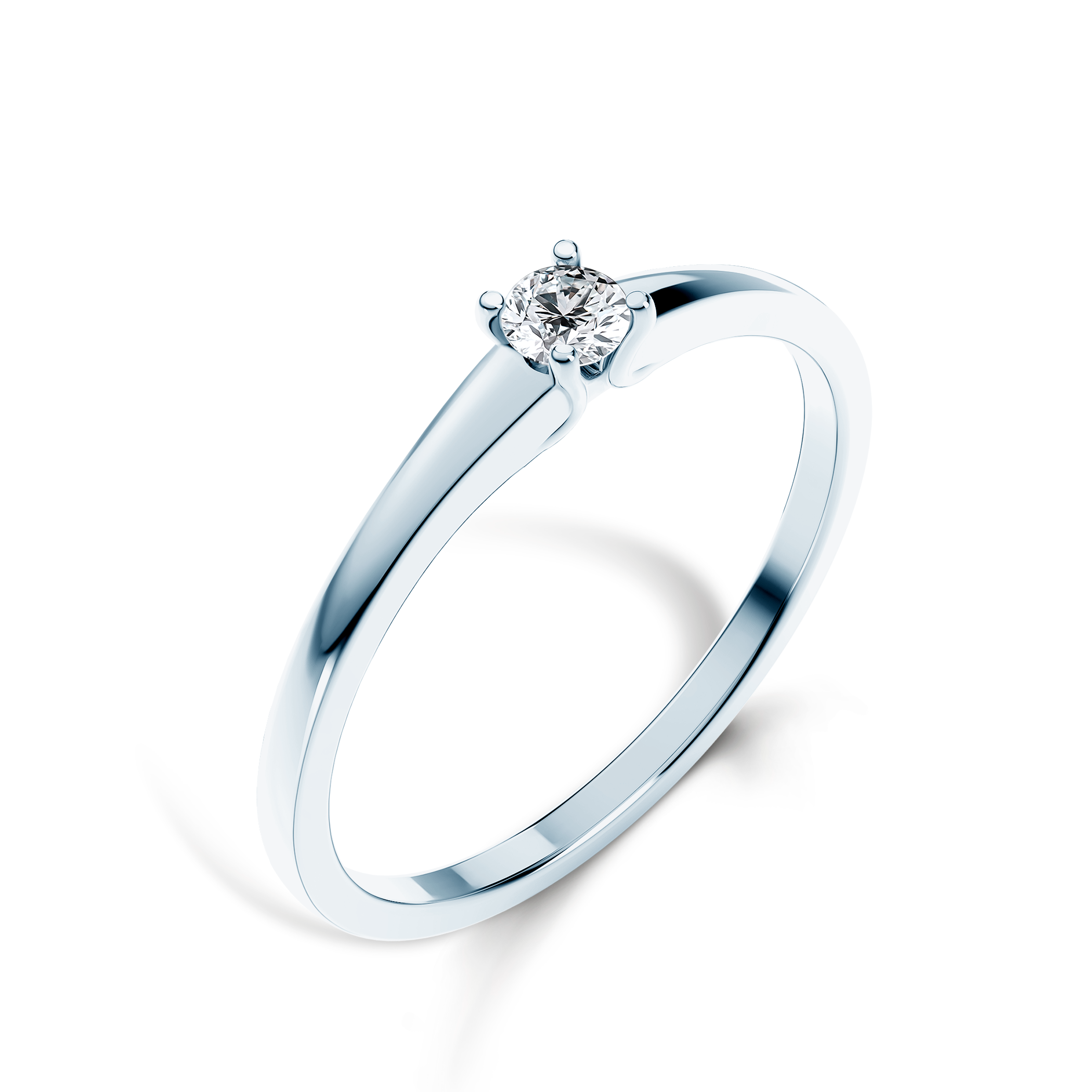 Pierścionek zaręczynowy SAVICKI: białe złoto, diament