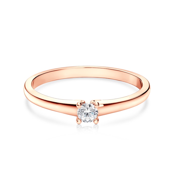 Zásnubný prsteň SAVICKI: ružové zlato, diament