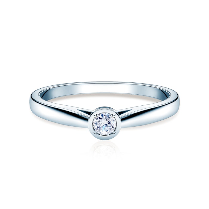 Zásnubný prsteň SAVICKI: biele zlato, diament