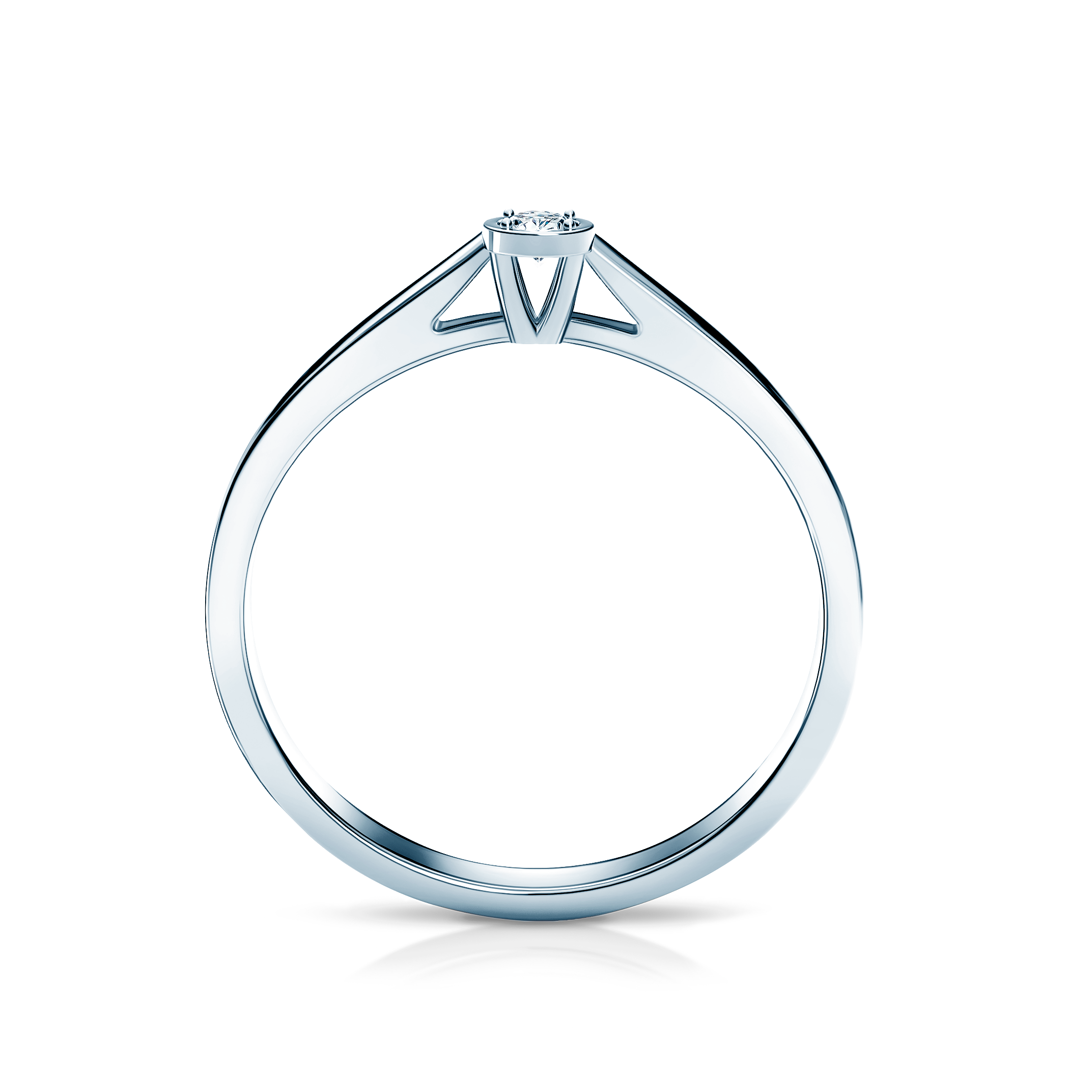 Pierścionek zaręczynowy SAVICKI: białe złoto, diament - 3