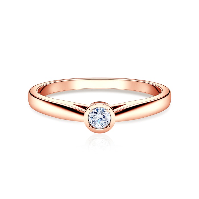Zásnubný prsteň SAVICKI: ružové zlato, diament